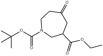 5-氧代氮杂环庚烷-1,3-二羧酸1-(叔丁基)3-乙酯,2104879-26-5,结构式