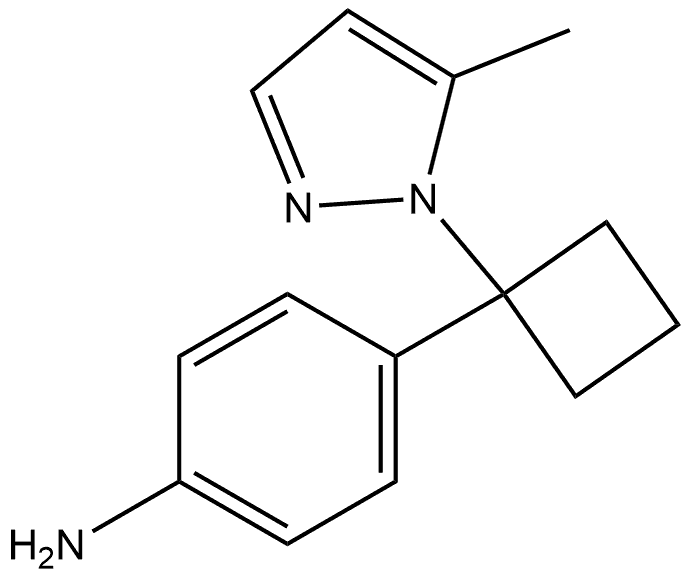 4-1-(5-Methyl-1H-pyrazol-1-yl)cyclobutylbenzenamine Structure