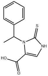 1H-Imidazole-4-carboxylic acid, 2,3-dihydro-3-(1-phenylethyl)-2-thioxo- Struktur