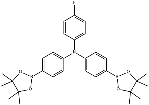 4-氟-N,N-双[4,4,5,5-四甲基-1,3,2-二氧硼戊环-2基)苯基]苯胺 结构式