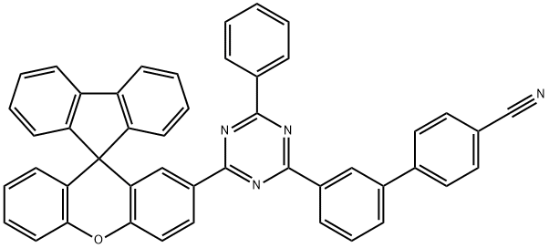 3'-[4-苯基-6-(螺[9H-芴-9,9'-[9H]呫吨]-2'-基)-1,3 ,5-TRIAZIN-2-YL]-[1,1'-联苯]-4-腈,2106888-25-7,结构式