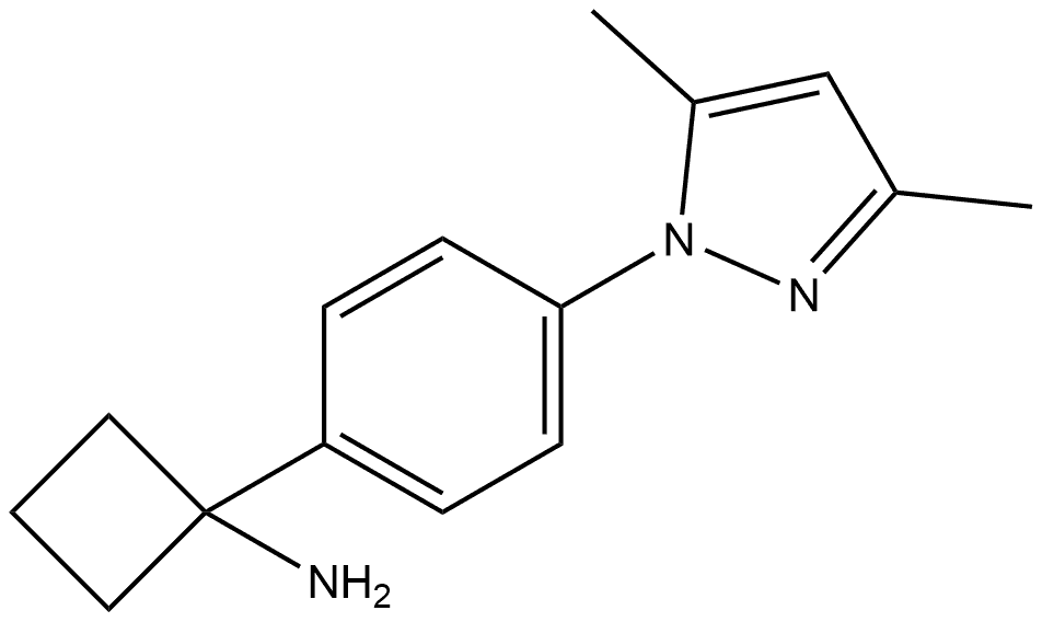 1-(4-(3,5-二甲基-1H-吡唑-1-基)苯基)环丁胺, 2110542-46-4, 结构式