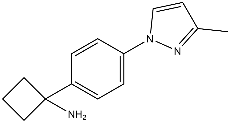 1-(4-(3-甲基-1H-吡唑-1-基)苯基)环丁胺, 2110722-11-5, 结构式