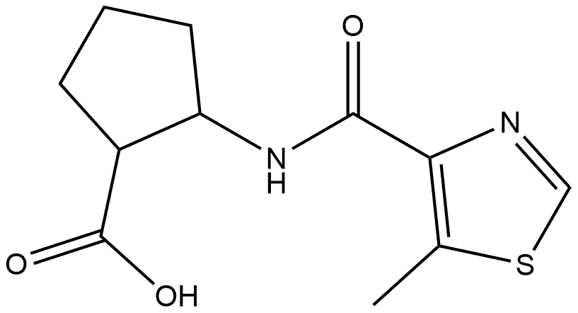 2-[[(5-甲基-4-噻唑基)羰基]氨基]环戊烷甲酸 结构式