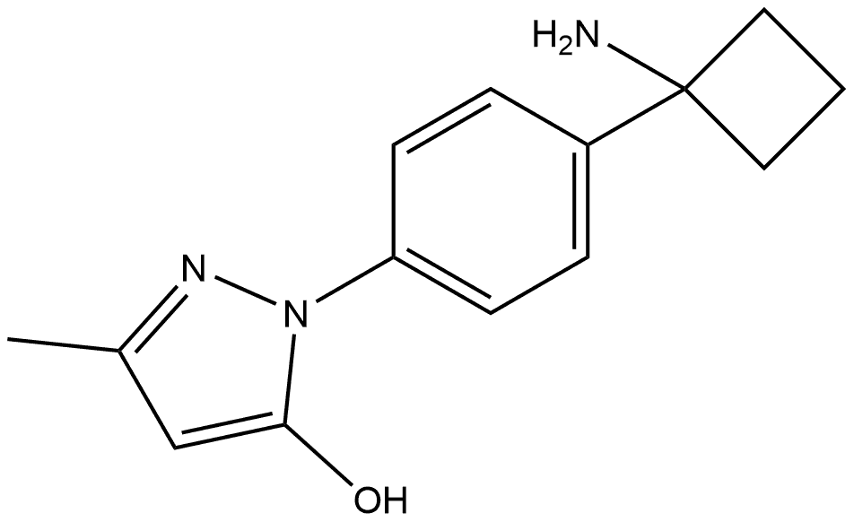 1-4-(1-Aminocyclobutyl)phenyl-3-methyl-1H-pyrazol-5-ol Structure