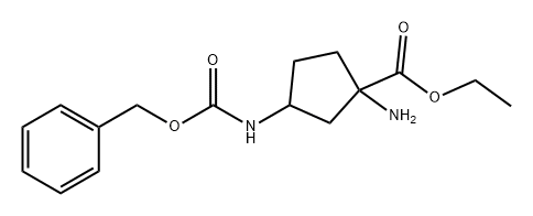 Cyclopentanecarboxylic acid, 1-amino-3-[[(phenylmethoxy)carbonyl]amino]-, ethyl ester 结构式