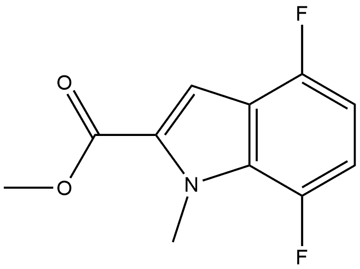 4,7-二氟-1-甲基吲哚-2-甲酸甲酯,2112422-07-6,结构式