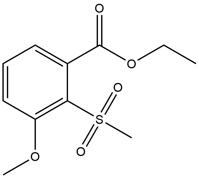 Ethyl 3-methoxy-2-(methylsulfonyl)benzoate,2113121-06-3,结构式