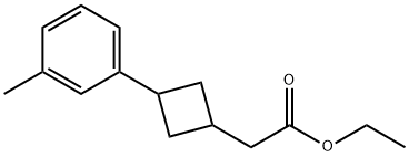Cyclobutaneacetic acid, 3-(3-methylphenyl)-, ethyl ester Structure