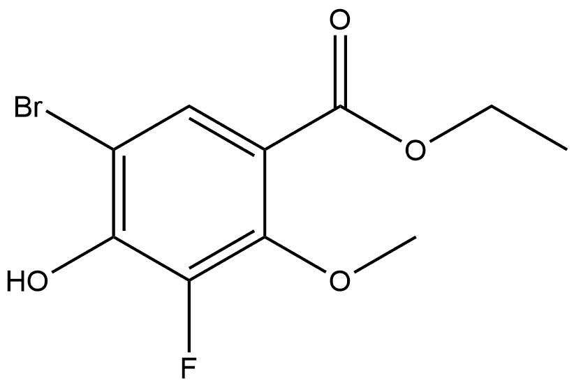 Ethyl 5-bromo-3-fluoro-4-hydroxy-2-methoxybenzoate 结构式