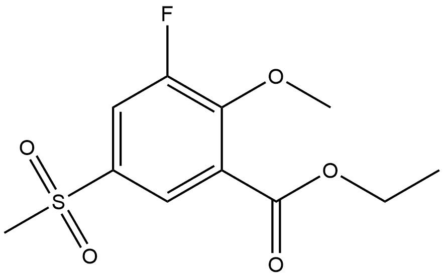 Ethyl 3-fluoro-2-methoxy-5-(methylsulfonyl)benzoate 结构式
