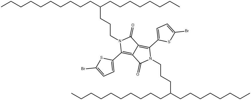 3,6-双(5-溴噻吩-2-基)-2,5-双(4-辛基十四烷基)-2,5-二氢吡咯并[3,4-C]吡咯-1,4-二酮, 2116427-63-3, 结构式