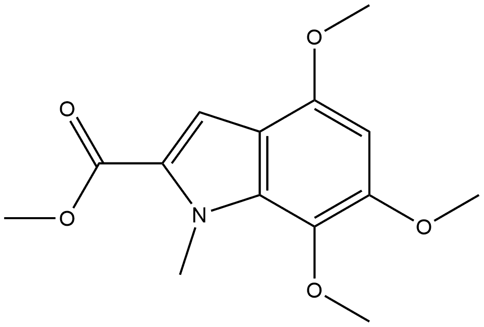 4,6,7-三甲氧基-1-甲基吲哚-2-甲酸甲酯, 2120907-69-7, 结构式
