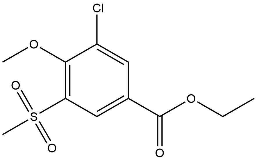 Ethyl 3-chloro-4-methoxy-5-(methylsulfonyl)benzoate 结构式