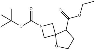 2-BOC-5-氧杂-2-氮杂螺[3.4]辛烷-8-甲酸乙酯 结构式