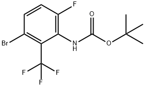 (3-溴-6-氟-2-(三氟甲基)苯基)氨基甲酸叔丁酯,2126162-32-9,结构式