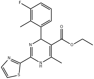 4-(3-氟-2-甲基苯基)-6-甲基-2-(噻唑-2-基)-1,4-二氢嘧啶-5-羧酸乙酯, 2126690-43-3, 结构式