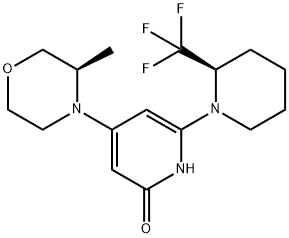 4-[(3R)-3-methylmorpholin-4-yl]-6-[(2R)-2-(trifluoro
methyl)piperidin-1-yl]-1,2-dihydropyridin-2-one Struktur
