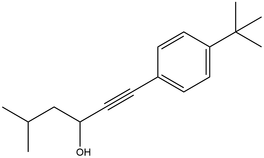 1-[4-(1,1-Dimethylethyl)phenyl]-5-methyl-1-hexyn-3-ol Structure