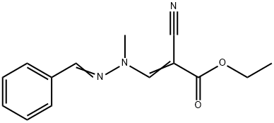 2-Propenoic acid, 2-cyano-3-[1-methyl-2-(phenylmethylene)hydrazinyl]-, ethyl ester