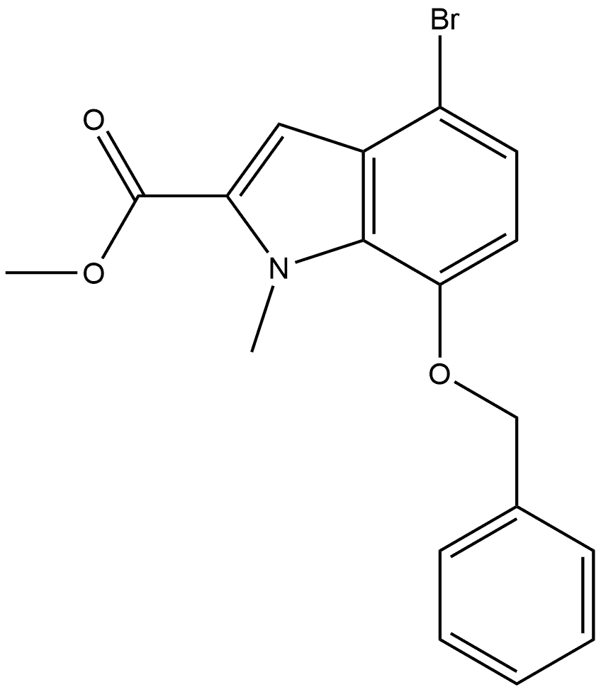 7-(苄氧基)-4-溴-1-甲基吲哚-2-甲酸甲酯, 2131199-61-4, 结构式