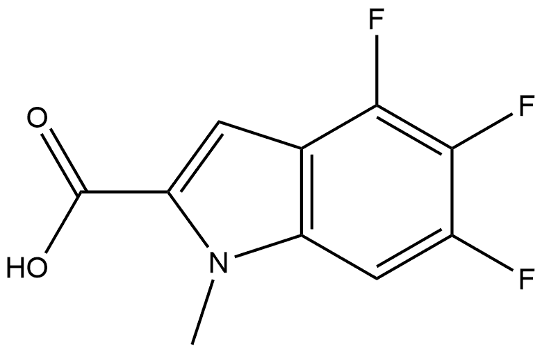 4,5,6-三氟-1-甲基吲哚-2-甲酸, 2132418-89-2, 结构式