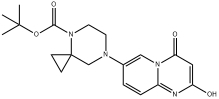 4,7-Diazaspiro[2.5]octane-4-carboxylic acid, 7-(2-hydroxy-4-oxo-4H-pyrido[1,2-a]pyrimidin-7-yl)-, 1,1-dimethylethyl ester Structure