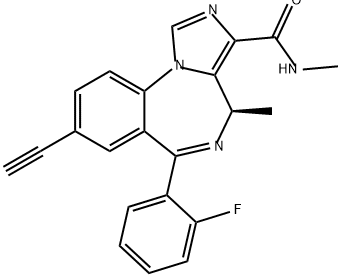4H-Imidazo[1,5-a][1,4]benzodiazepine-3-carboxamide, 8-ethynyl-6-(2-fluorophenyl)-N,4-dimethyl-, (4R)- Structure