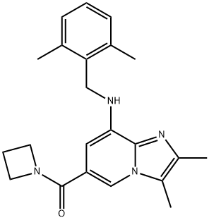 Methanone, 1-azetidinyl[8-[[(2,6-dimethylphenyl)methyl]amino]-2,3-dimethylimidazo[1,2-a]pyridin-6-yl]- Struktur