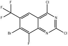 Quinazoline, 7-bromo-2,4-dichloro-8-fluoro-6-(trifluoromethyl)- Struktur
