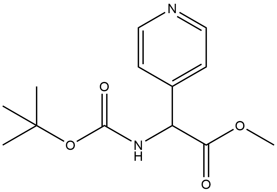 4-Pyridineacetic acid, α-[[(1,1-dimethylethoxy)carbonyl]amino]-, methyl ester 结构式