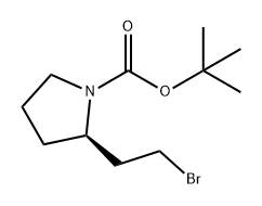 1-Pyrrolidinecarboxylic acid, 2-(2-bromoethyl)-, 1,1-dimethylethyl ester, (2R)- Structure