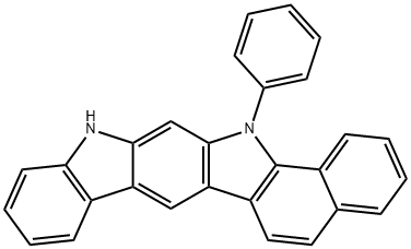 Benz[a]indolo[3,2-h]carbazole, 12,14-dihydro-14-phenyl- Struktur