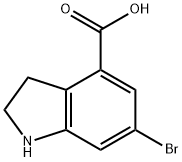 6-bromo-2,3-dihydro-1H-indole-4-carboxylic acid Structure
