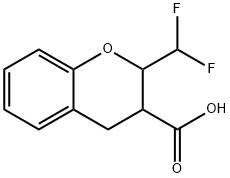 2-(difluoromethyl)-3,4-dihydro-2H-1-benzopyran-3-carboxylic acid, Mixture of diastereomers 结构式