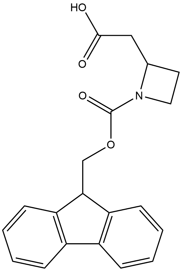 2-Carboxymethyl-azetidine-1-carboxylic acid 9H-fluoren-9-ylmethyl ester Structure