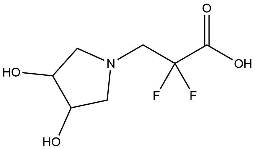 1-Pyrrolidinepropanoic acid, α,α-difluoro-3,4-dihydroxy-,2138145-00-1,结构式