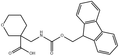 3-[({[(9H-fluoren-9-yl)methoxy]carbonyl}amino)methyl]oxane-3-carboxylic acid 结构式