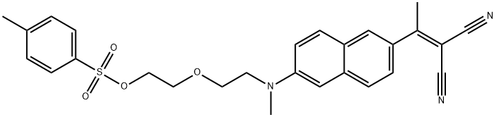 2-(2-((6-(1,1-二氰基丙-1-烯-2-基)萘-2-基)(甲基)氨基)乙氧基)4-甲基苯磺酸乙酯, 2138305-12-9, 结构式