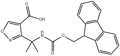 3-[2-({[(9H-fluoren-9-yl)methoxy]carbonyl}amino)propan-2-yl]-1,2-oxazole-4-carboxylic acid Struktur