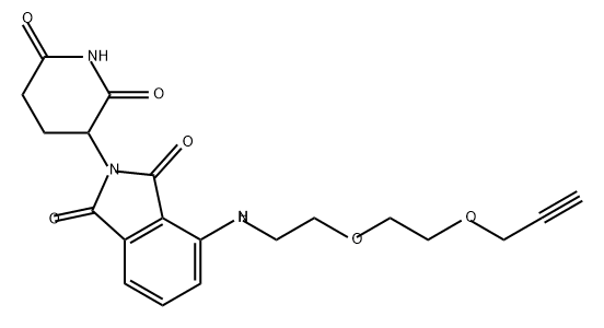 1H-Isoindole-1,3(2H)-dione, 2-(2,6-dioxo-3-piperidinyl)-4-[[2-[2-(2-propyn-1-yloxy)ethoxy]ethyl]amino]- Struktur