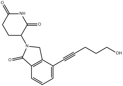 2,6-Piperidinedione, 3-[1,3-dihydro-4-(5-hydroxy-1-pentyn-1-yl)-1-oxo-2H-isoindol-2-yl]- Struktur