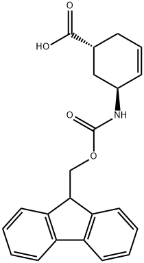 (1R, 5S)-5-(9H-Fluoren-9-ylmethoxycarbonylamino)-cyclohex-3-enecarboxylic acid Struktur