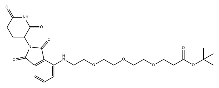 Propanoic acid, 3-[2-[2-[2-[[2-(2,6-dioxo-3-piperidinyl)-2,3-dihydro-1,3-dioxo-1H-isoindol-4-yl]amino]ethoxy]ethoxy]ethoxy]-, 1,1-dimethylethyl ester Structure