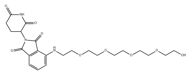 1H-Isoindole-1,3(2H)-dione, 2-(2,6-dioxo-3-piperidinyl)-4-[(14-hydroxy-3,6,9,12-tetraoxatetradec-1-yl)amino]- Struktur