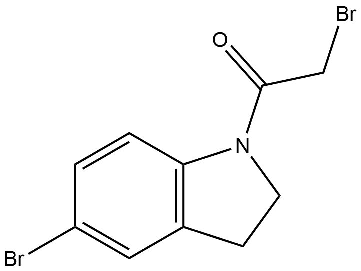 2-Bromo-1-(5-bromo-2,3-dihydro-1H-indol-1-yl)ethanone 结构式
