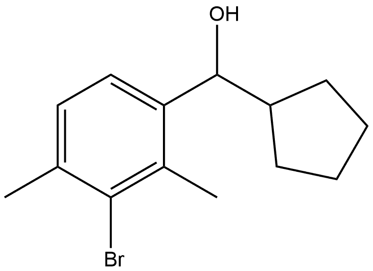 3-Bromo-α-cyclopentyl-2,4-dimethylbenzenemethanol 结构式