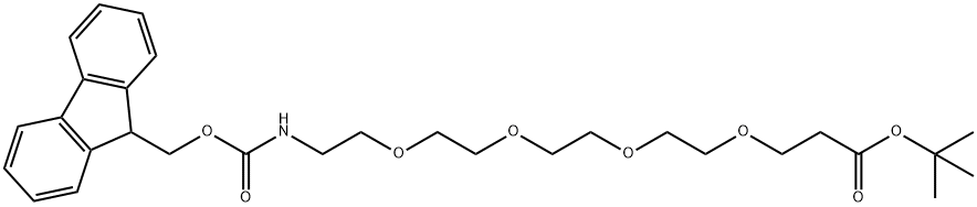 5,8,11,14-Tetraoxa-2-azaheptadecanedioic acid, 17-(1,1-dimethylethyl) 1-(9H-fluoren-9-ylmethyl) ester Structure