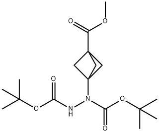 1-(3-(甲氧羰基)双环[1.1.1]戊-1-基)肼-1,2-二羧酸二叔丁酯, 2149634-43-3, 结构式