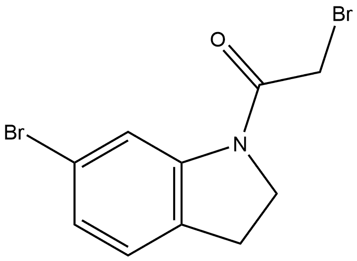 2-Bromo-1-(6-bromo-2,3-dihydro-1H-indol-1-yl)ethanone 结构式